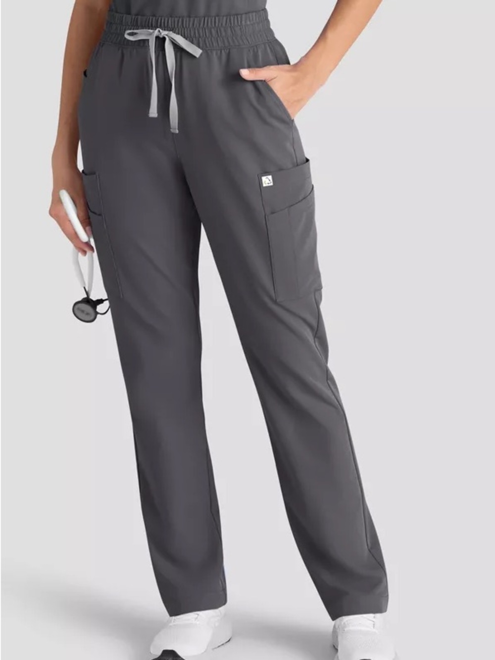 Resurge Women's Gray Medical Scrub Pants with Drawstring Waist large